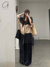 Mutedance 24 Spring/Summer Silk Elastic Waist Loose Pants MD-MD24SS13-SHENHE sepia PM114